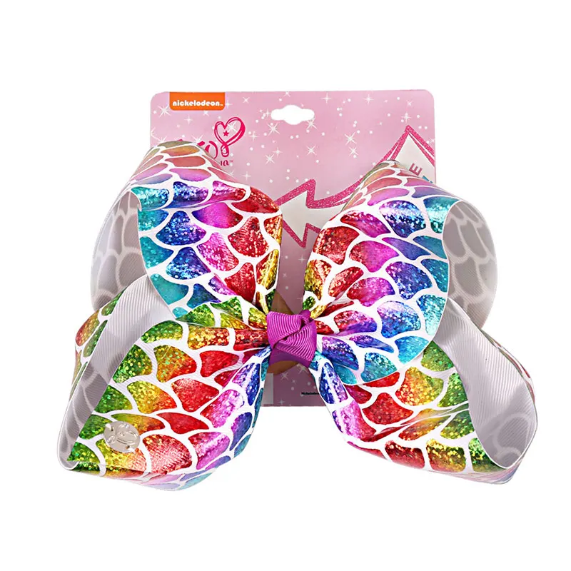 7 &quotбольшой кожаный бант русалки с зажимом для волос девочек Детский милый