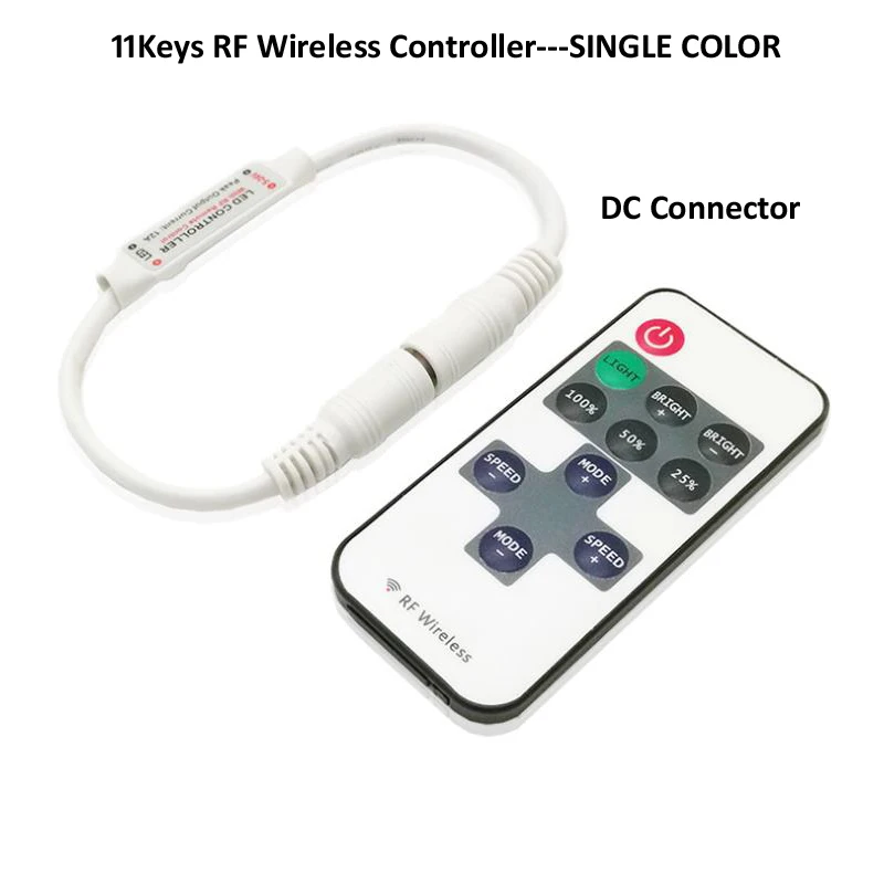Беспроводной Радиочастотный контроллер постоянного тока 11 клавиш Одноцветный с