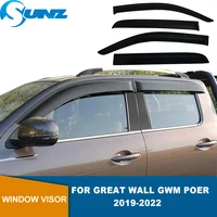 tape on side window visor deflector for gwm poer ute cannon pao power 2019 2020 2021 2022 black car weathershield sun rain guard