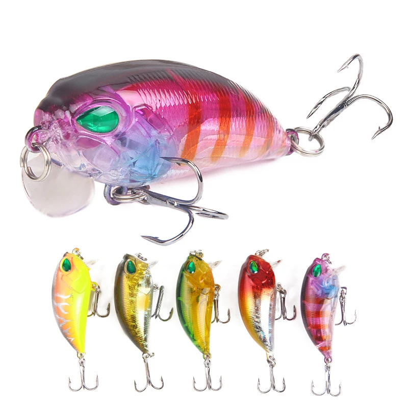 

1Pcs Rock Little Fatty Fishing Lure 5cm/8.1g 3D Eyes Artificial Hard Bait Plastic Fake Baits Wobbler Crankbait Fishing Tackle