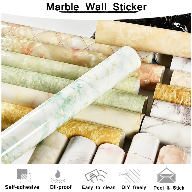 6meter waterproof wallpaper decorative marble contact paper countertops roll for counter top covers cabinets kitchen furniture free global shipping