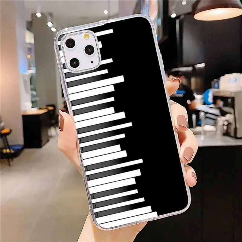 

Piano music Phone Case Transparent soft For iphone 5 5s 5c se 6 6s 7 8 11 12 plus mini x xs xr pro max