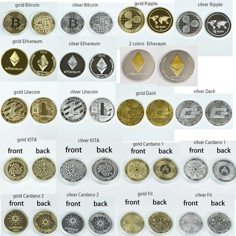 Позолоченный BitCoin Бит монета с Пластик чехол пульсация Litecoin эфириума Doge