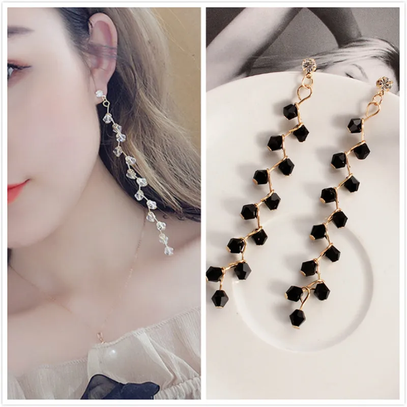 Новые модные темпераментные длинные серьги с кисточками в Корейском стиле