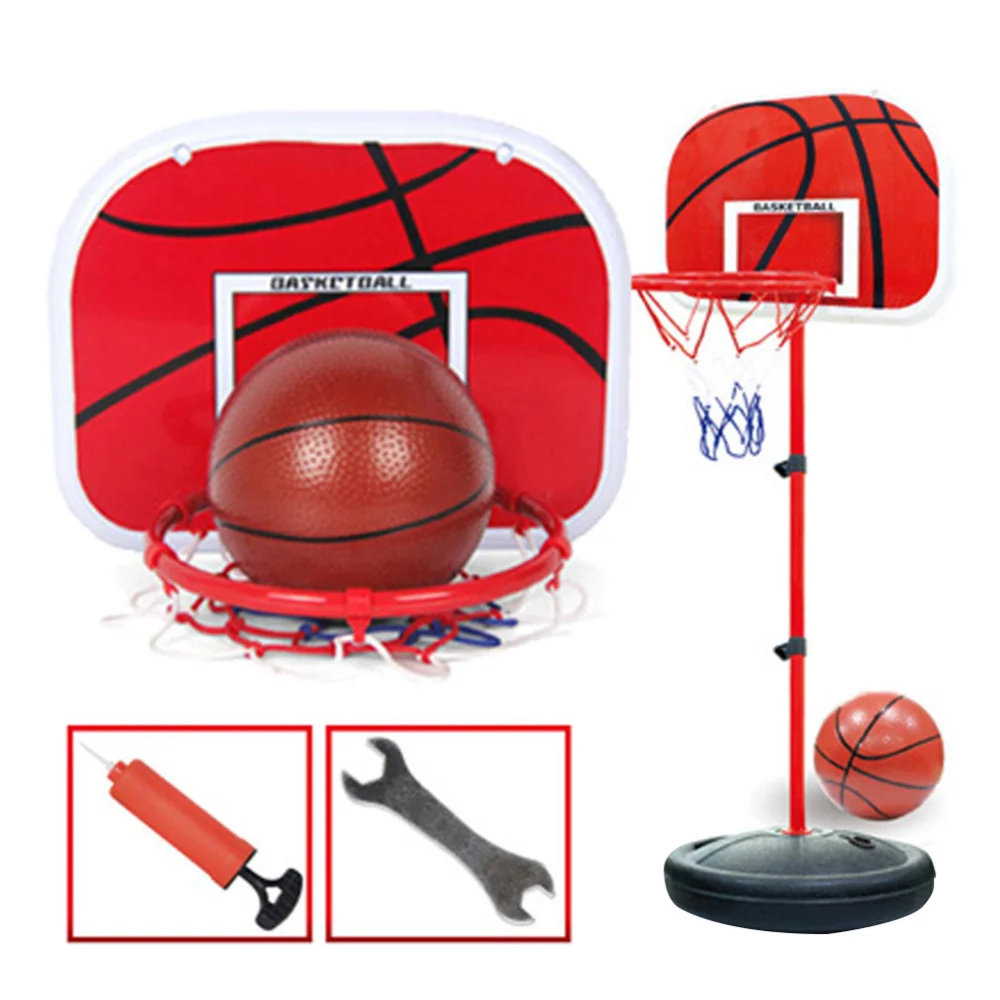 

Children Kids 150cm Adjustable Basketball Playset with Back Board Stand Rack Inflator and Installation Wrench