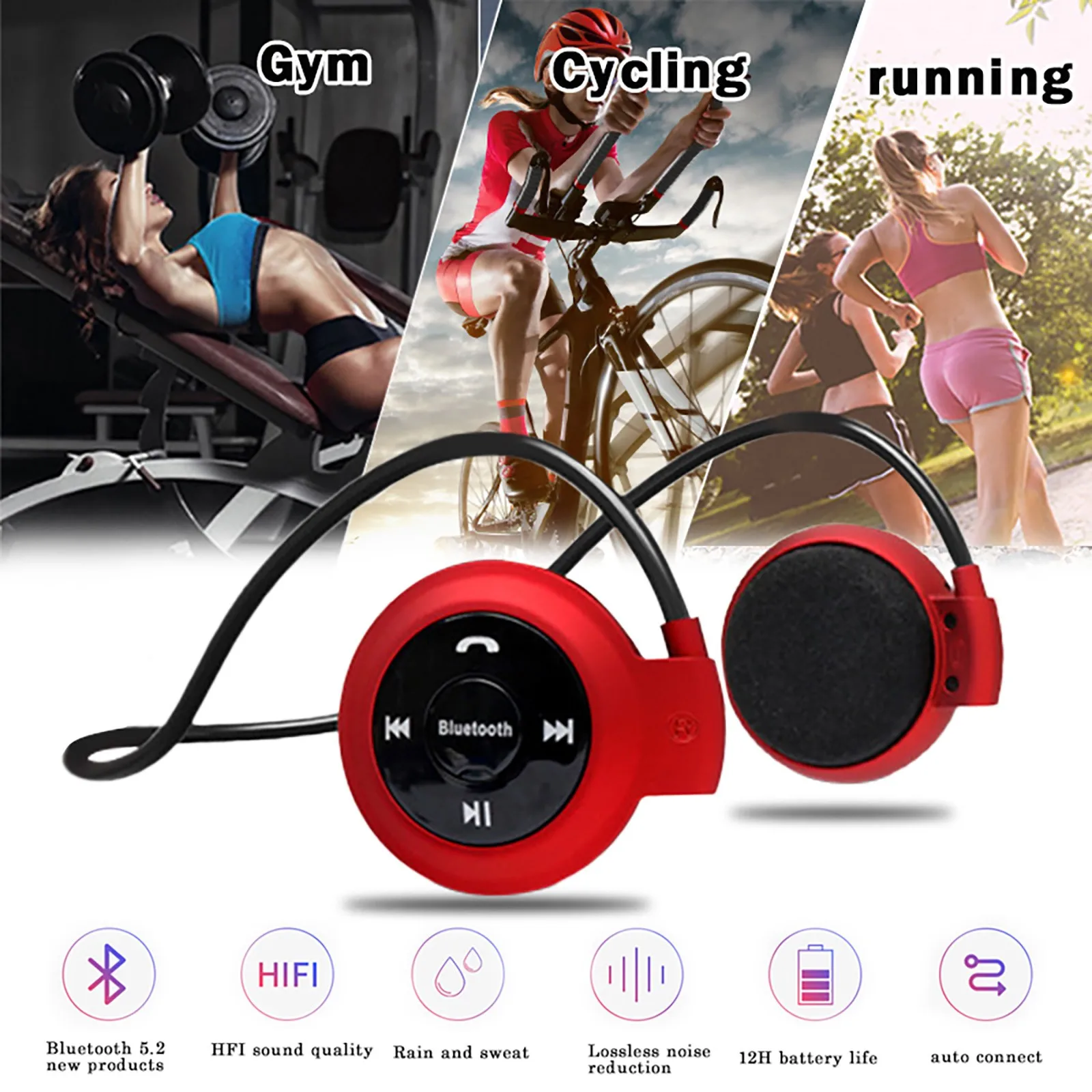Спортивная Беспроводная Bluetooth-гарнитура 4 0 для бега стерео-музыка универсальные