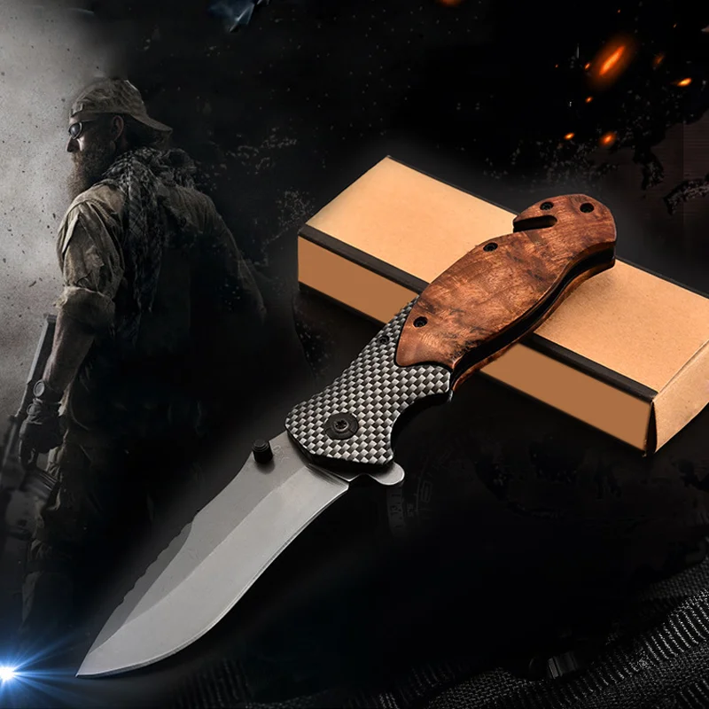 Красный палисандр нож с деревянной ручкой для охоты высокое качество EDC