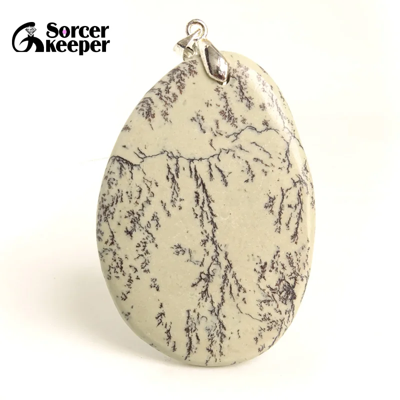 Модное ожерелье для женщин и мужчин зеленые натуральные камни Dendrite моховые Агаты