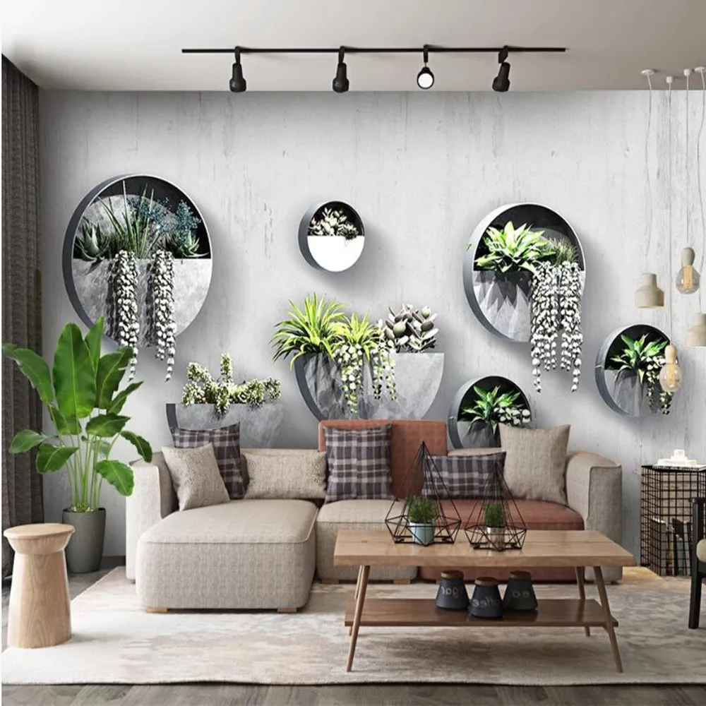 Milofi большие обои на заказ 3D простые маленькие свежие трехмерные зеленые растения