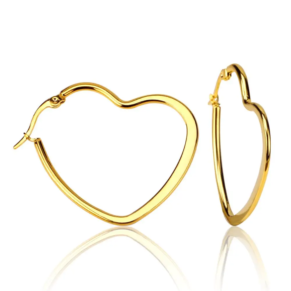 

LUXUKISSKIDS Classical Stainless Steel Earings 25mm Gold Steel color Zircon Hoop Earrings Set for Women's Fashion Jewelry brinco