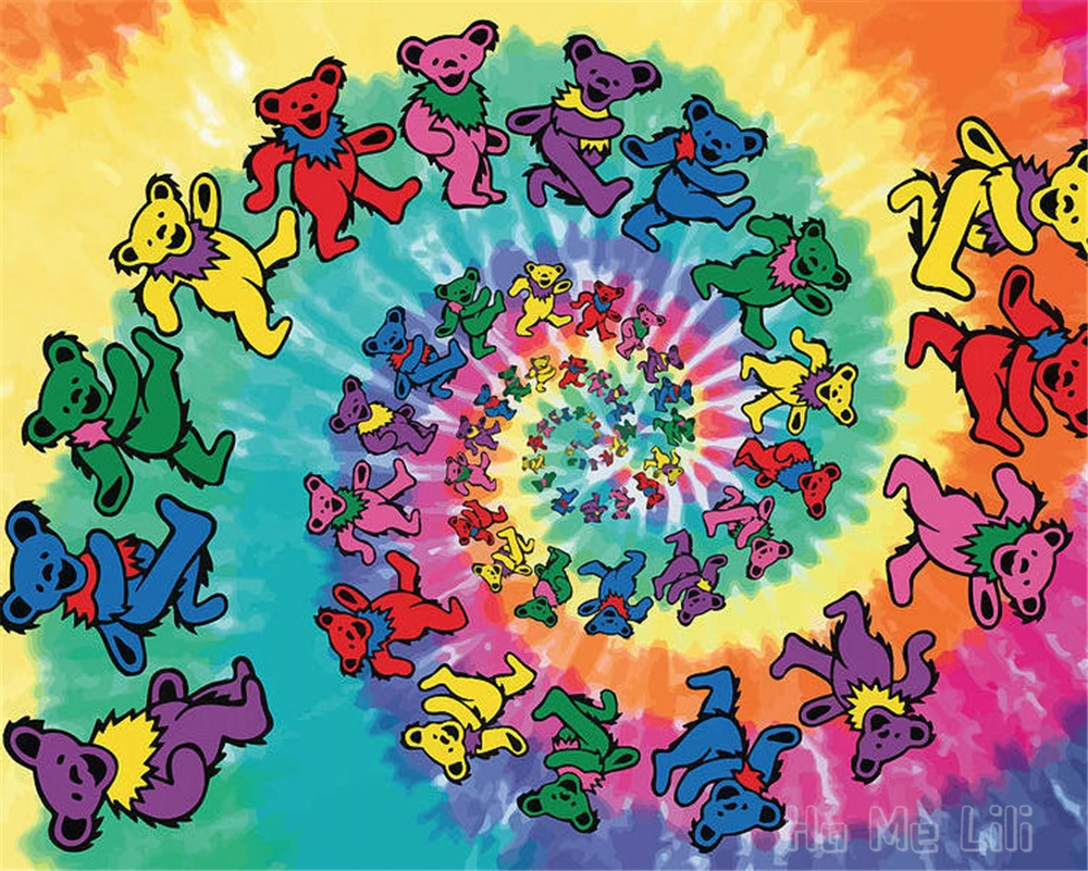 Grateful Dead Dance Bear впитывающие вибрации 3d Gd медведь варенье скатерть для дома и улицы