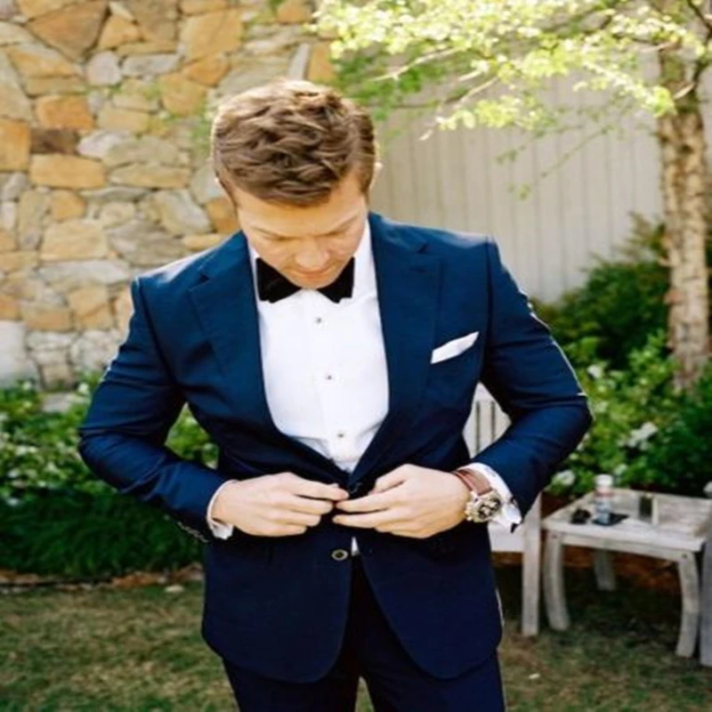 

British Style Shawl Collar Two Button Men's Suits 2 Pieces Slim Fit Fashion Trendy Bridegroom Wedding Tuxedos Business Wear