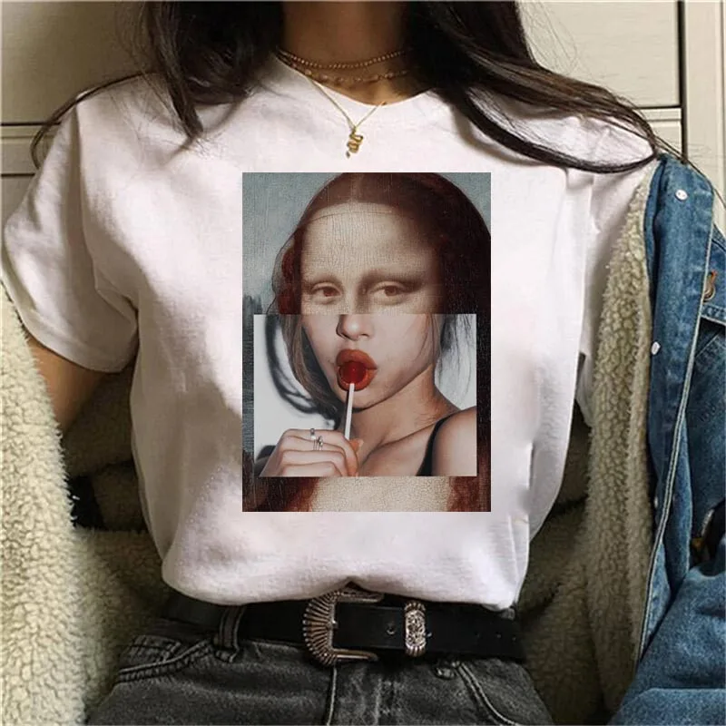 Футболка женская в стиле Харадзюку модная Повседневная рубашка с графическим