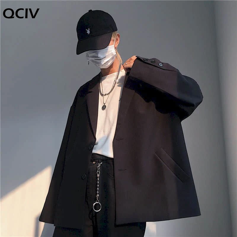 

Casual suit jacket male oversize Korean trend summer thin handsome men small suit elegant uniform high street Japan Harajuku