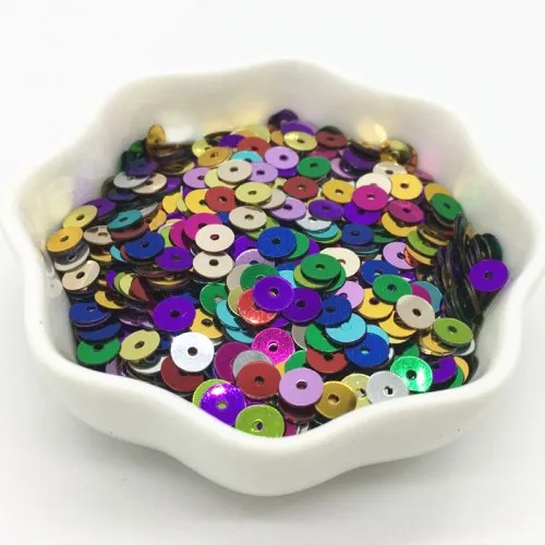 Silver base mixcolor 3 мм 4 мм 5 мм 6 мм плоский круглый ПВХ свободные Блестки блестка шитье ремесло для свадебного украшения одежды платье колпачки для обуви DIY аксессуары - Цвет: Silver base mixcolor