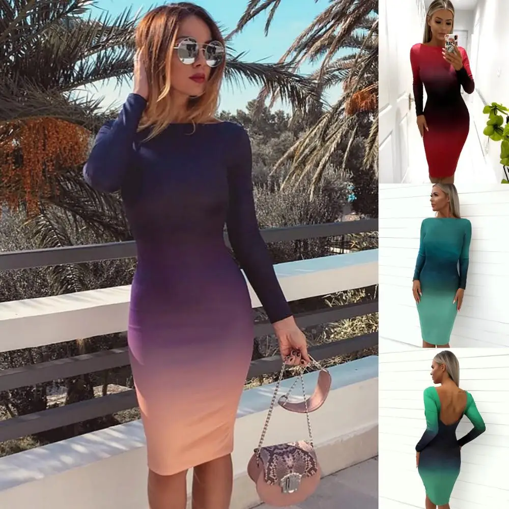 Женское офисное платье с бантом и длинным рукавом весна-зима большие размеры