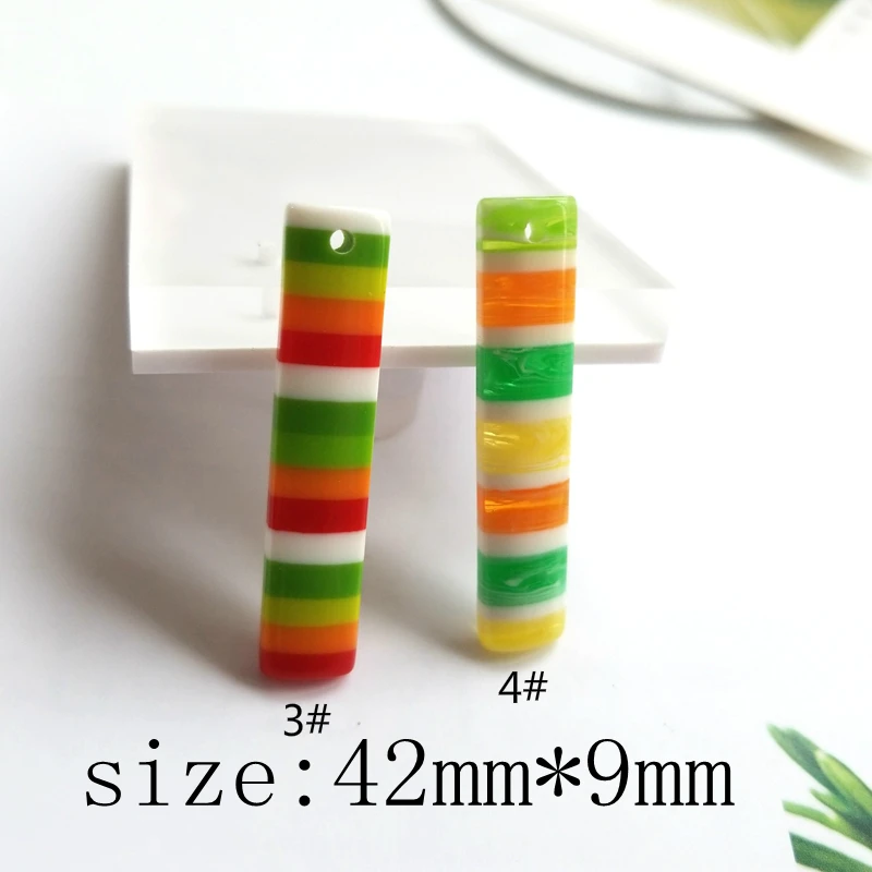 Японские и корейские милые свежие акриловые серьги длинные в цветную полоску
