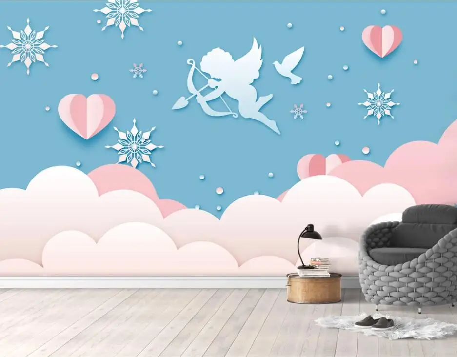 

AINYOOUSEM Cute romantic children's room background wall papel de parede wallpaper 3d wallpaper stickers wallpapers