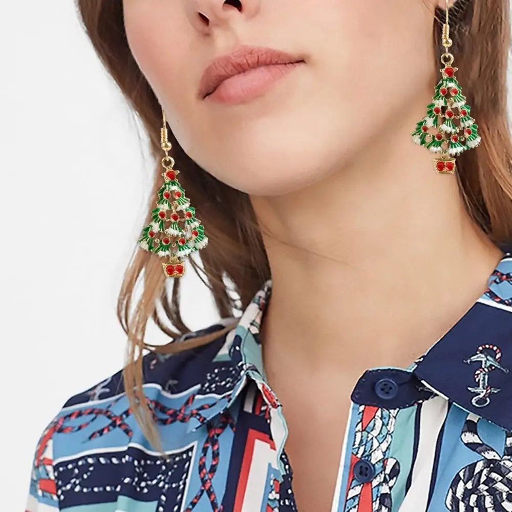 10pairs Earring Necklace Christmas Decor Santa Claus Eardrop Pendant For Home 2019 Navidad Ornament Xmas Gift | Дом и сад