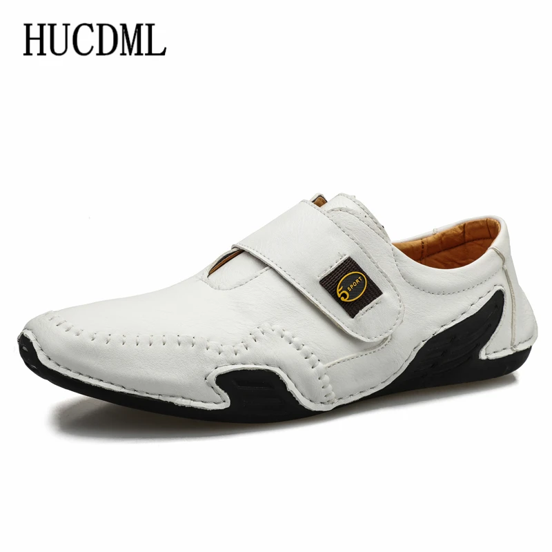 Туфли HUCDML мужские из натуральной кожи повседневные Мягкие Мокасины для вождения