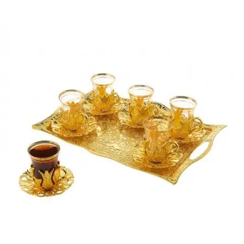 

Турецкий золотой чайный сервиз, элегантный чайный сервиз с узором, чайные наборы на шесть персон и на девятнадцать и золотой чайный сервиз, ...