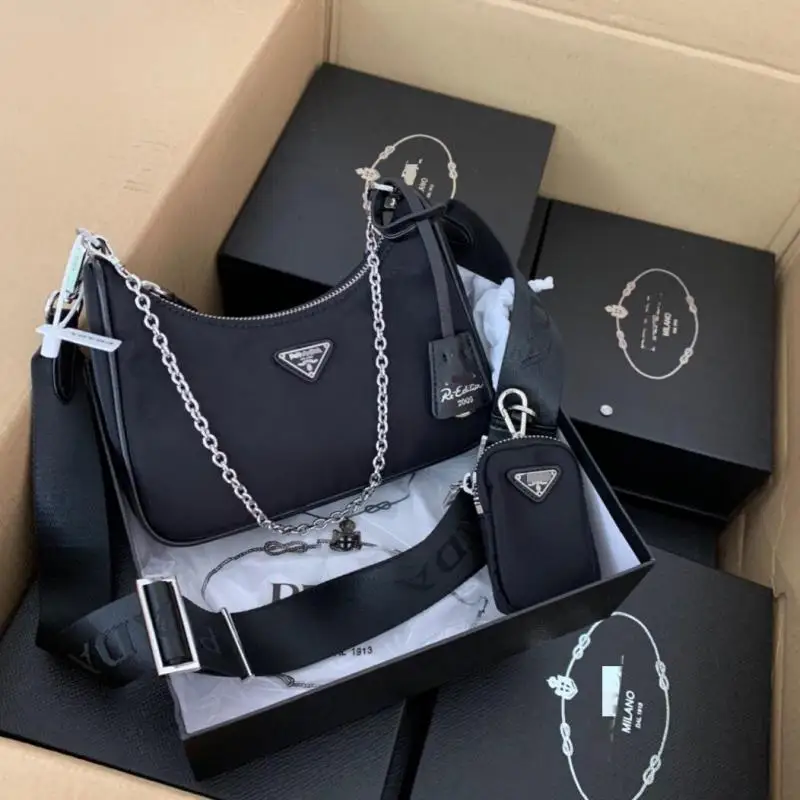 

Luxury designer Armpit bag new nylon three in one single Shoulder Messenger Bag fashionable armpit bag gift box