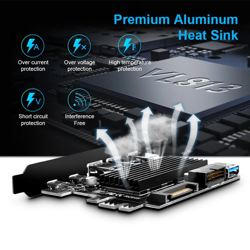 usb 3 0 type c pci e плата расширения с 5 порт