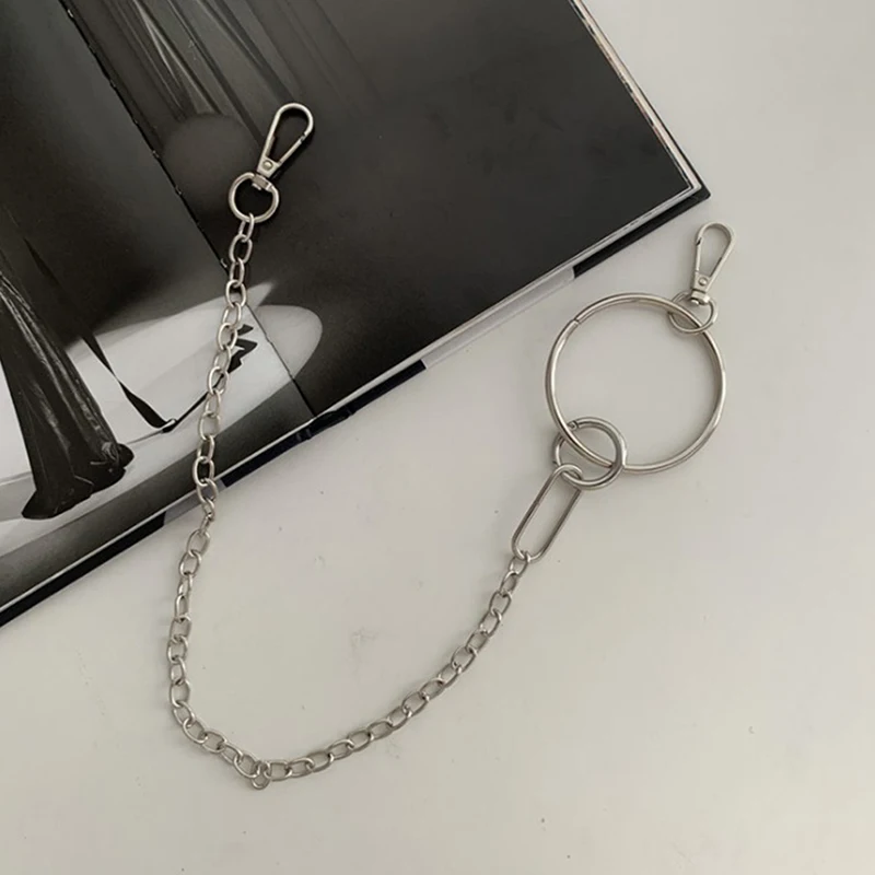 

Fashion Women Square Buckle Belt Punk Style With Chain Decorative Belt For Jeans Pants Trousers