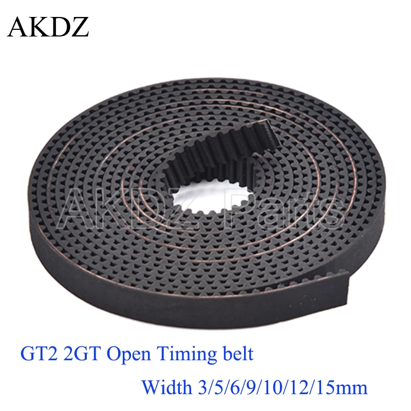 2MGT 2M 2GT Open Synchronous Timing belt width 3/6/9/10/15mm Rubber Samll Backlash GT2 2GT-3/2GT-6/2GT-9/2GT-15 3D printer | Обустройство
