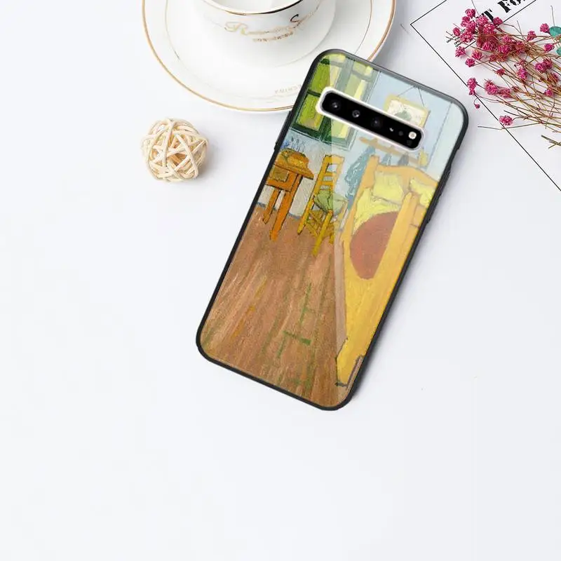 

Van Gogh oil painting Phone Case For Galaxy Tempered Glass Cases Apply To S10 S9 S8 S7 S6edge Plus TPU Cover