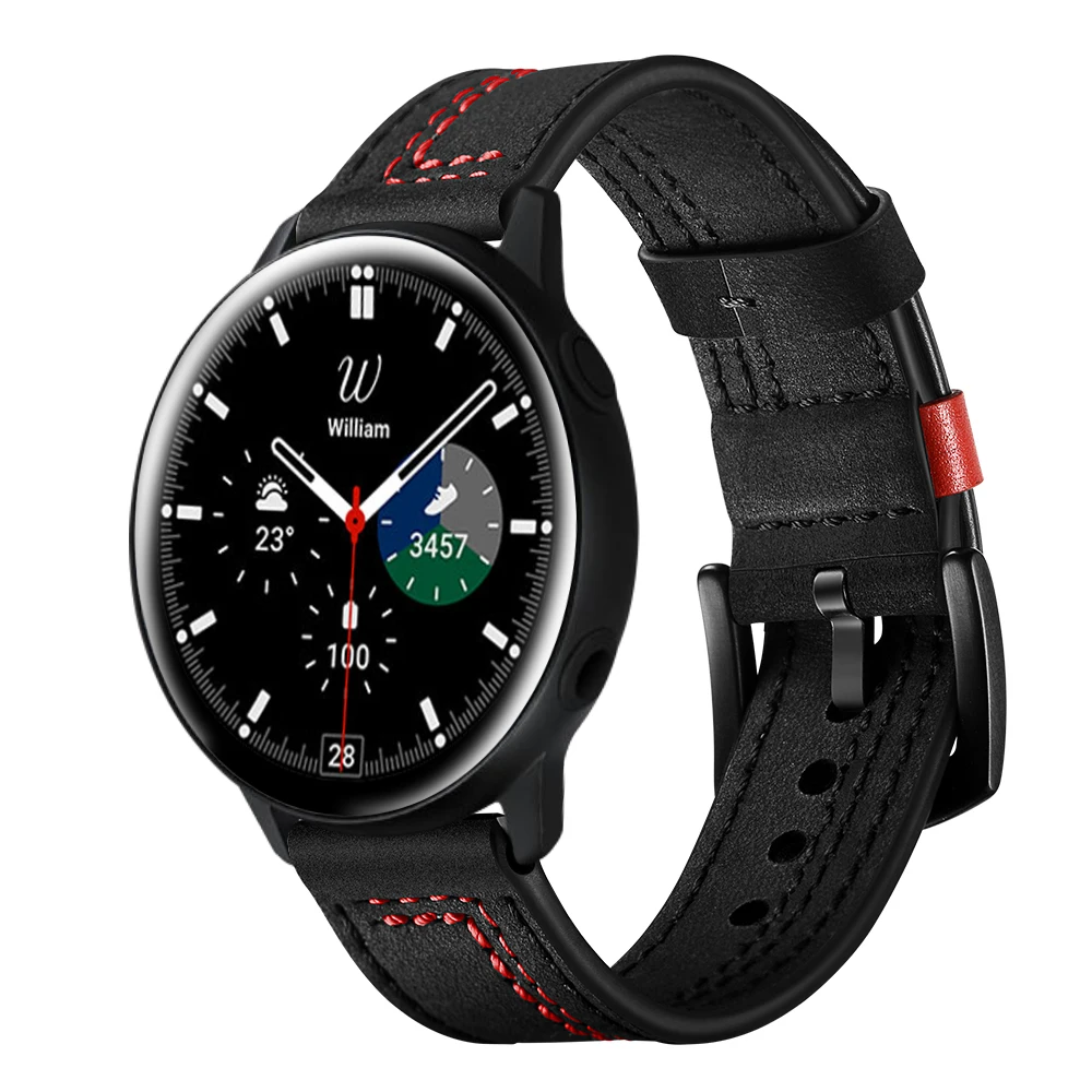

20mm Watch Strap for Samsung Galaxy Watch 4 Classic 46mm 42mm High Quality Genuine Leather Bands for Galaxy Watch4 44mm 40mm