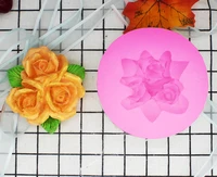 przy mold silicone 3 roses flowers aroma mould soap making moulds resin clay molds soap diy handmade flower rose mould