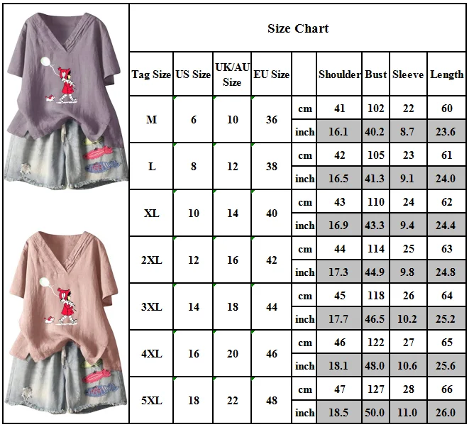 

Women Summer V Neck Short Sleeve Loose T Shirt Casual Ladies Tops Plus Size Tee