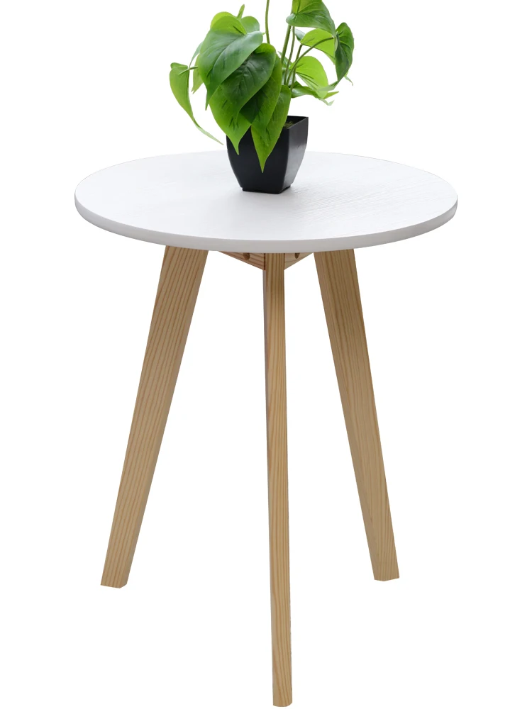 

Health and environmental protection tea table solid wood small round table modern simple sofa side table