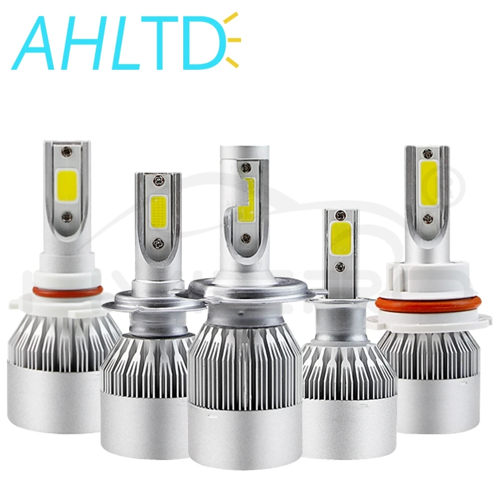 2X C6 H1 H3 H4 H7 H11 HB3/9005 HB4/9006 COB автомобилей головной светильник светодиодный фонарь светильник лампа 72W фары для 7600LM туман светильник автомобильных фар Acura Tsx