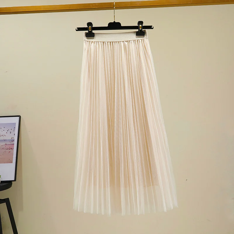 Корейский женский Тюль JMPRS модная сетчатая белая трапециевидная Женская юбка