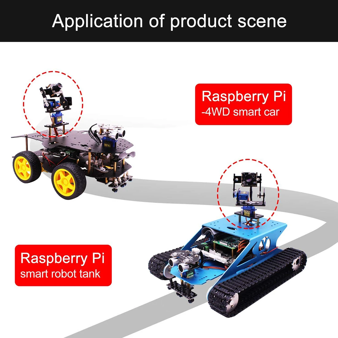 Модуль камеры Smart Vision Sensor Pan-Tilt Kit с 2 микросервоприводами Robot HD Camera для Raspberry Pi-Camera PTZ