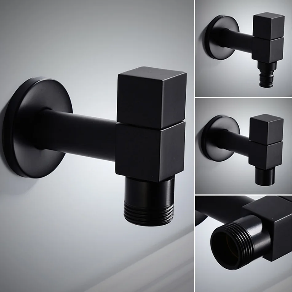 

Черный смеситель для стиральной машины, античный латунный настенный кран, один холодный кран, кран для балкона, кухни, ванной, уличный садов...