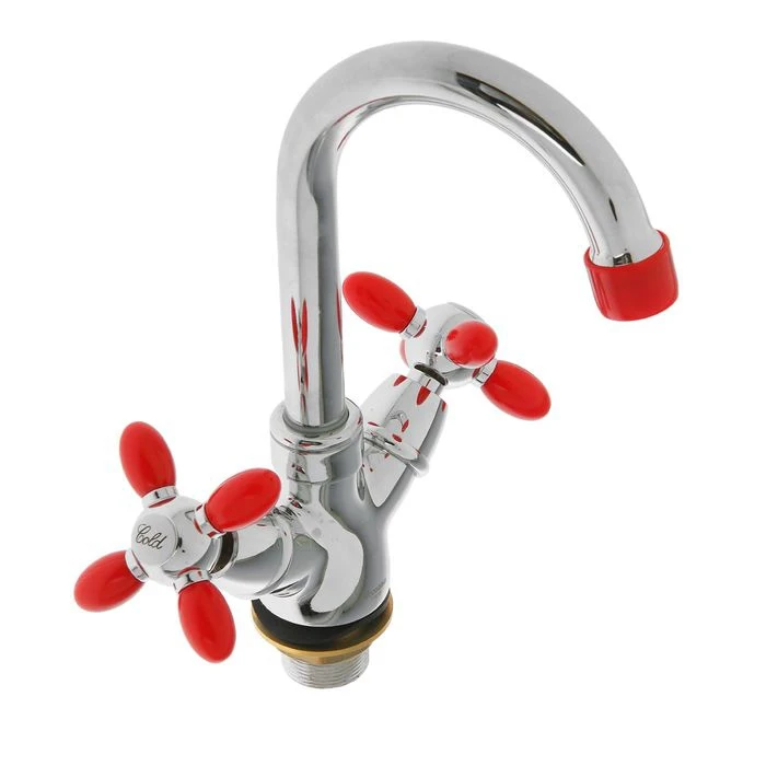 Accoona double lever basin mixer with nut 197518 Plumbing for the sink For bathroom Faucets Fixture Home Improvement | Обустройство