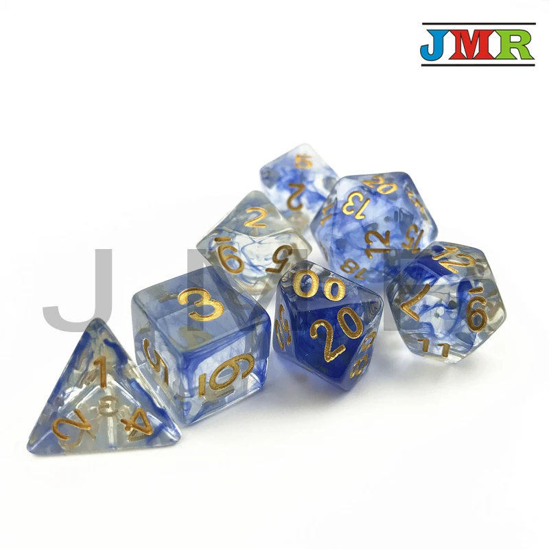 Высокое качество Синий Цвет Совершенно новый небулярный Juegos Mesa Dados набор D4 D6 D8 D10 %