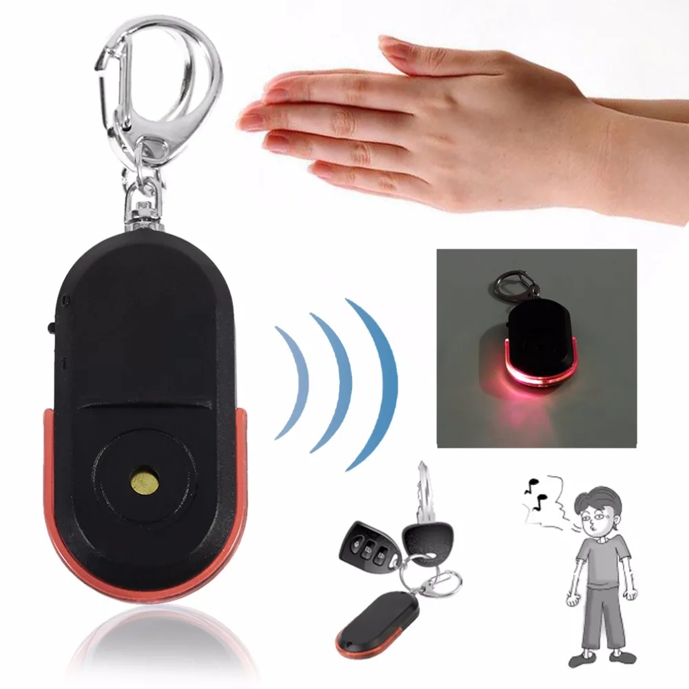 Anti-Lost Alarm Key Finder Locator Keychain Whistle Sound With LED Light Mini Anti Lost Key Finder Sensor