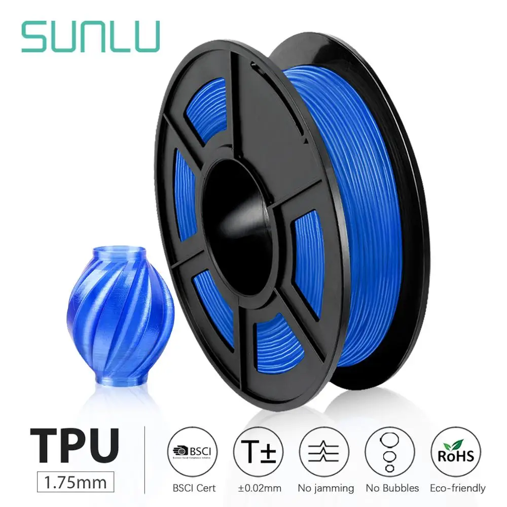 SUNLU 1.1LBS 0 5 кг 3D Принтер Нити ТПУ нити 1 75 мм низкий запах мерная точность +/ 02 печать