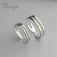thaya wedding bands rings s925 sterling silver classic waves gold beads trendy jewelry ladies rings for women gift elegant