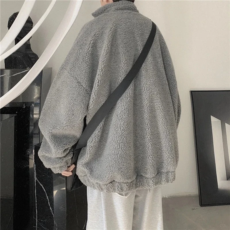 Мужская кашемировая куртка в Корейском стиле свободный трендовый мужской Тренч