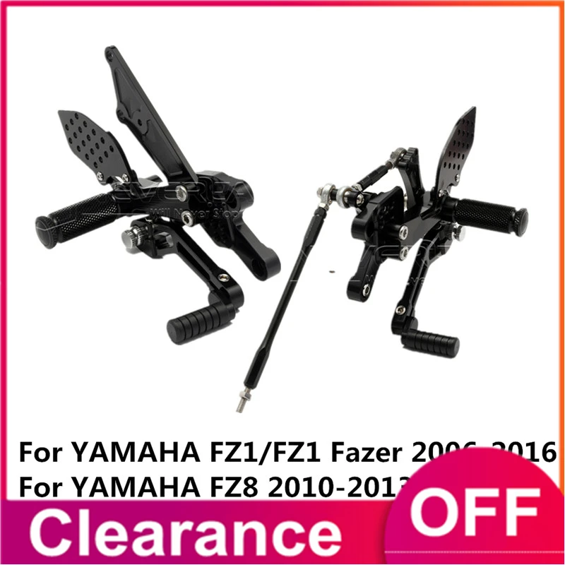 FZ1/FZ1 Fazer 2006- FZ8 2010-2013 Алюминиевый сплав мотоциклетные подставки для ног задний Набор Регулируемые подножки Rearset для Yamaha
