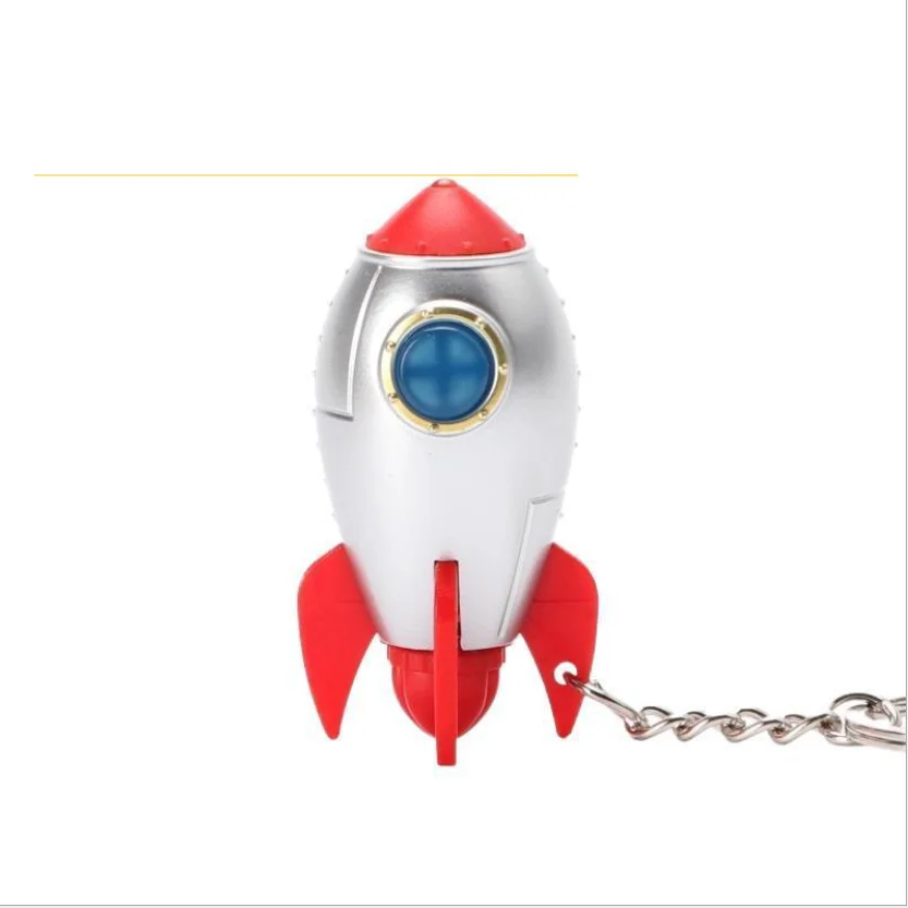 Space-rocket Led Keychain Sound & Light Rocket model Key ring Cover Holder Boutique Small Creative gifts Wholesale10pcs/lot | Украшения