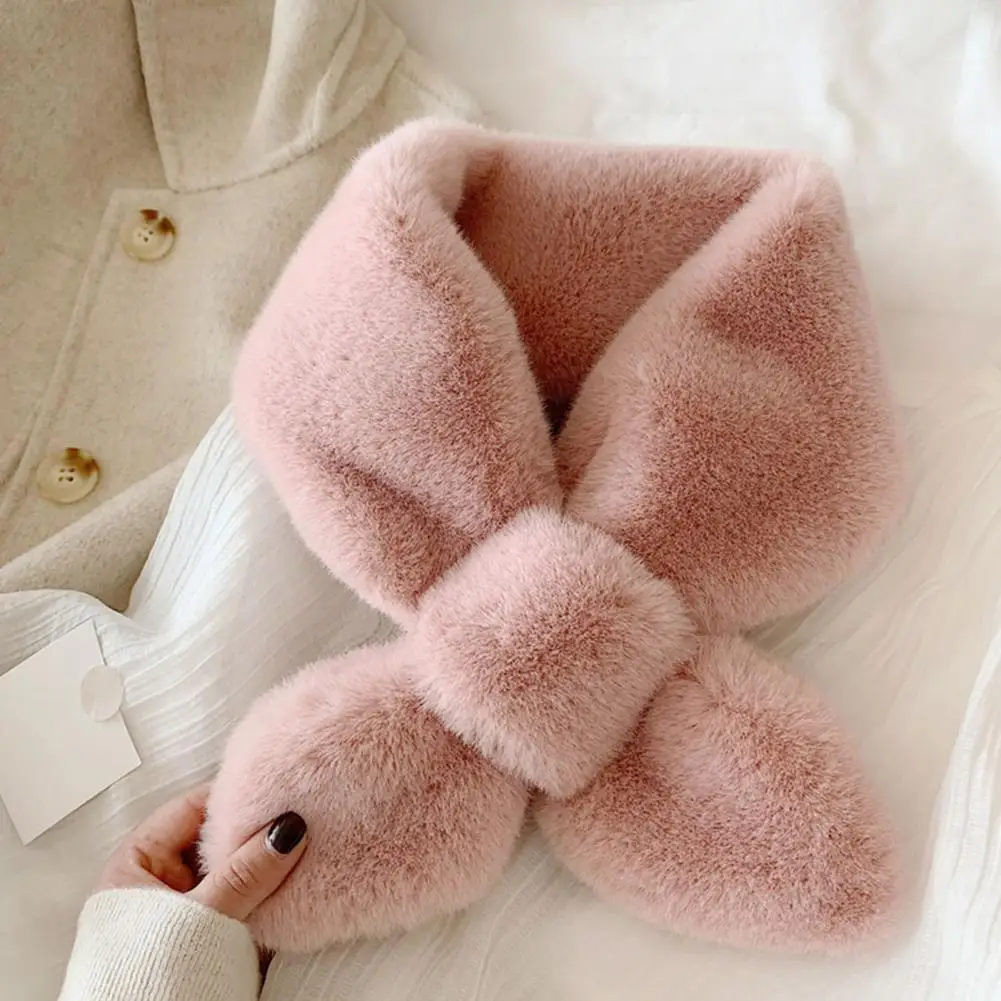 

Neck Wrap Sweet Decorative Fuzzy Thermal Winter Scarf Women Scarf for Outdoor