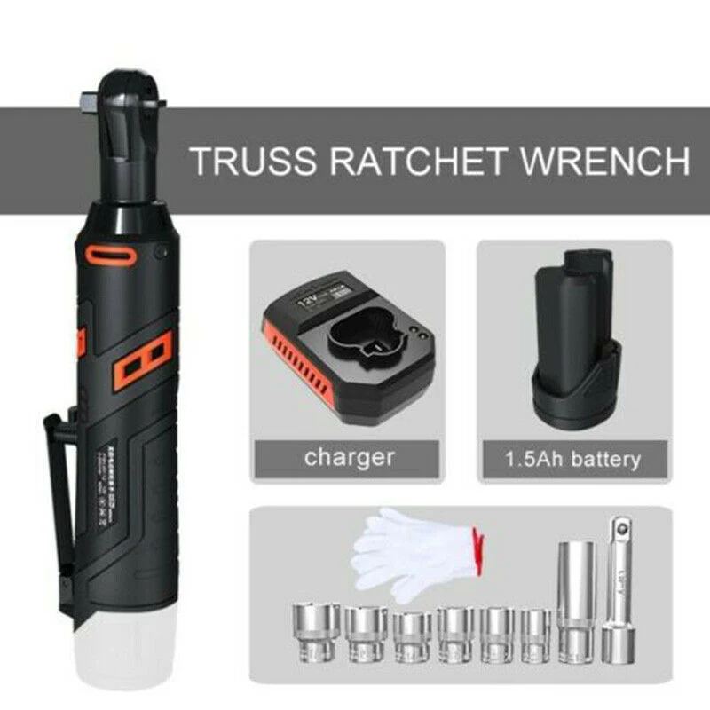 

Motor Power Socket Set Electric Ratchet Wrench 90 Degree Angle Large Torque Capacity Wrench Kit SEC88