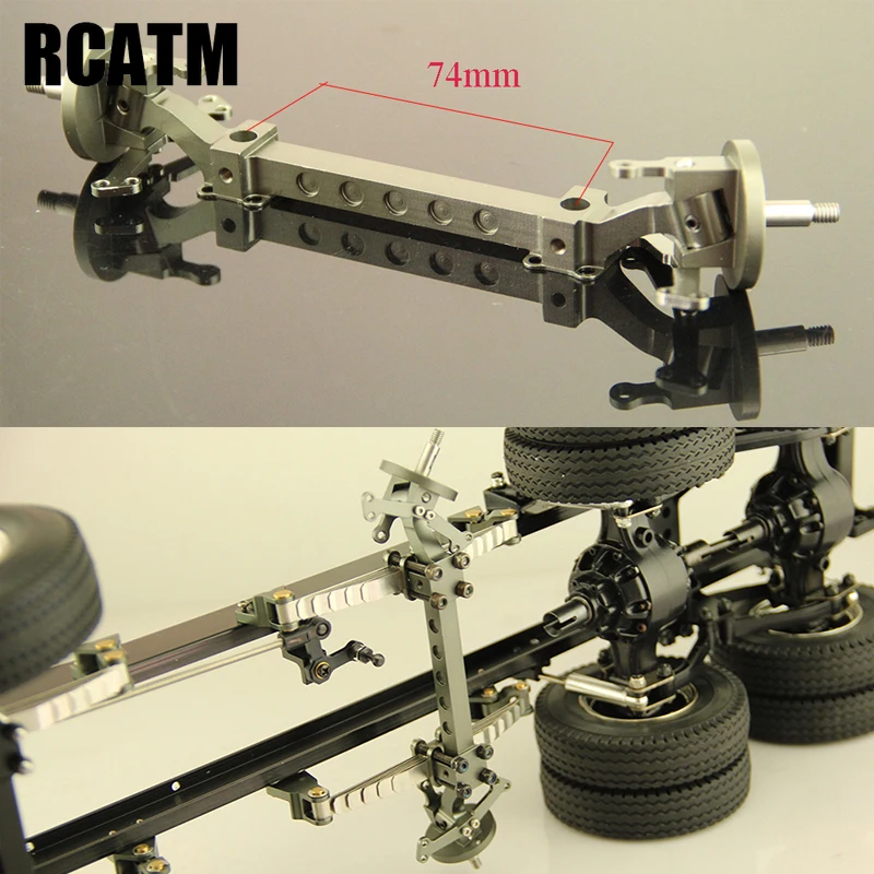 ЧПУ Алюминиевый сплав Unpower передняя ось для Tamiya 1/14 RC грузовик автомобиль самосвал