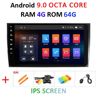 9 ''4G+ 64G 8 ядерный Android 9,0 2 Din Автомобильный мультимедийный плеер dvd gps для Porsche Cayenne 2003-2010 Cayenne GTS Автомагнитола DAB obd2 - Цвет: 4G 64G IPS